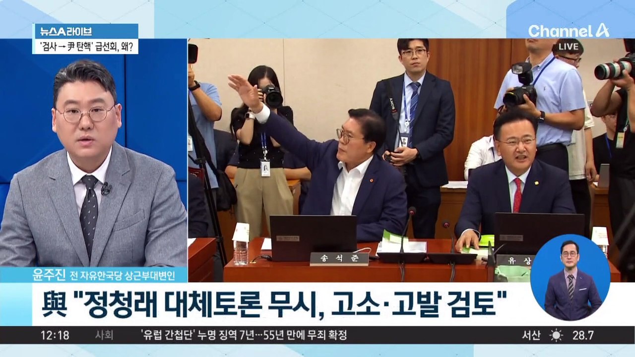 野, ‘尹 탄핵 청문회’ 강행처리…김 여사 모녀 증인 채택