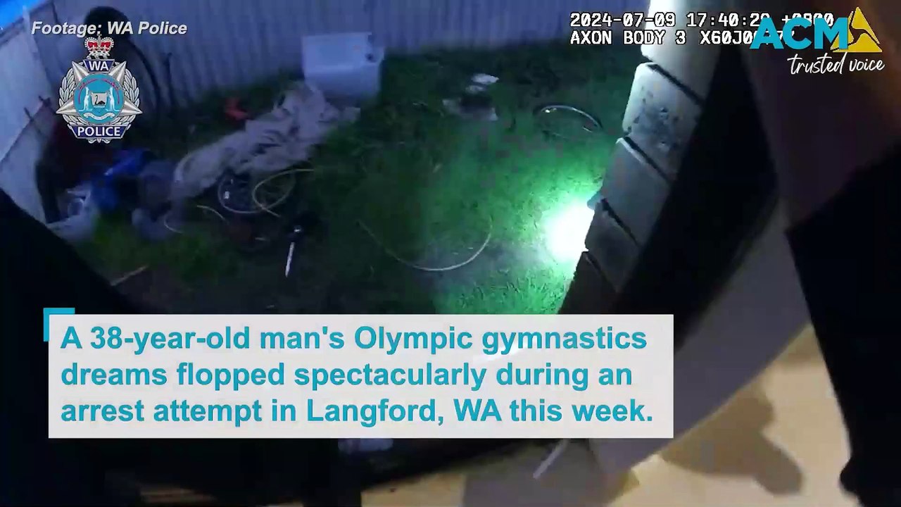 From bounce to bust: trampoline arrest attempt escape fails spectacularly