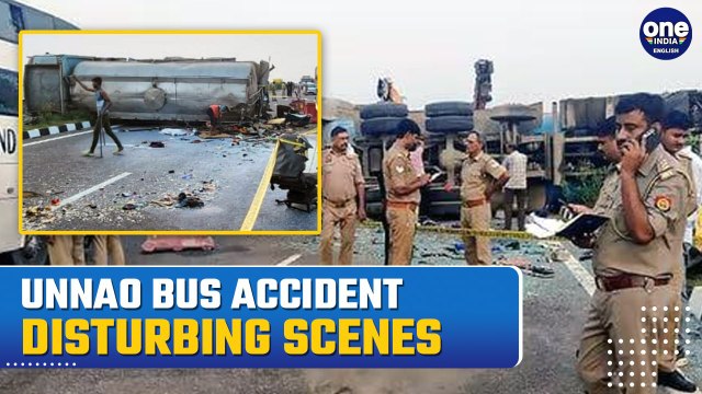 Unnao Bus Accident: Speeding Bus Rams Into Milk Tanker | Watch The Disturbing Scenes From The Site