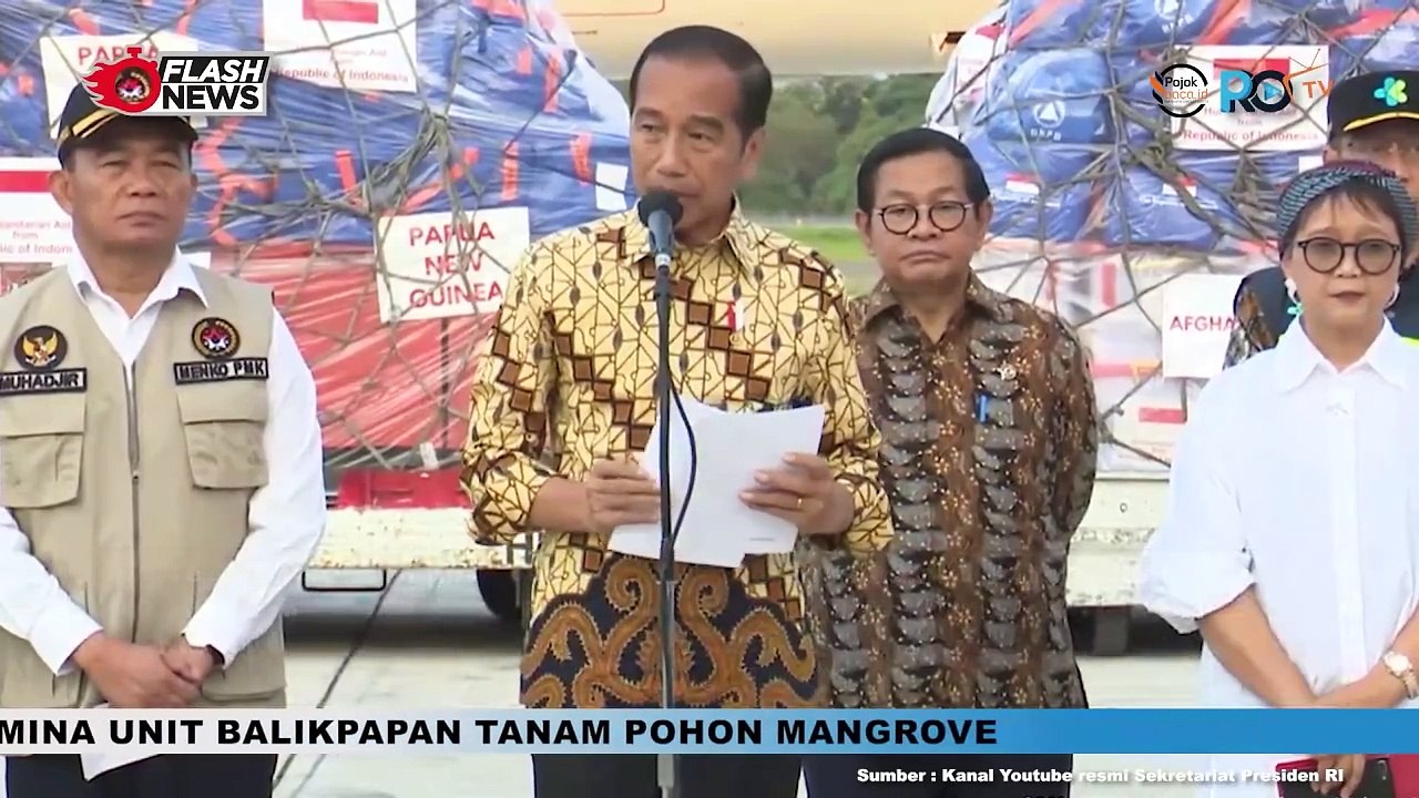 Jokowi Lepas Bantuan Kemanusiaan ke Papua Nugini dan Afghanistan Rp 35,5 Miliar