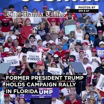 Former president Trump holds campaign rally in Florida