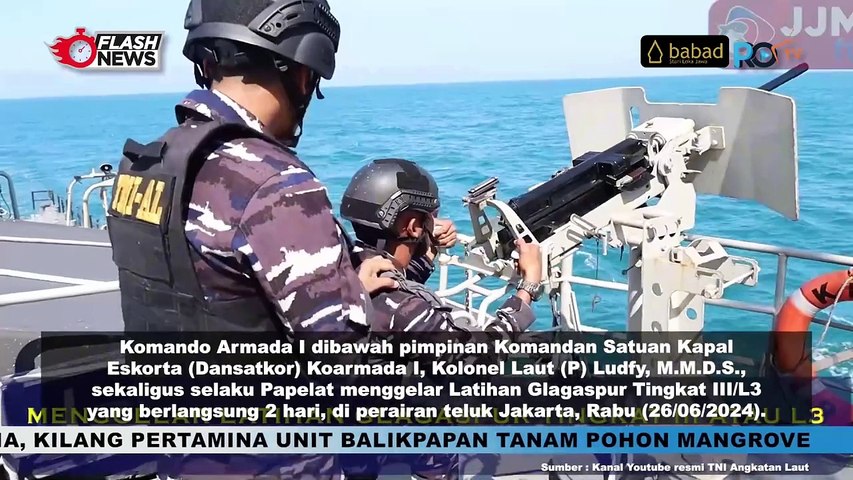 Unsur Satkor Koarmada I Gelar Latihan Glagaspur Tingkat III di Perairan Teluk Jakarta