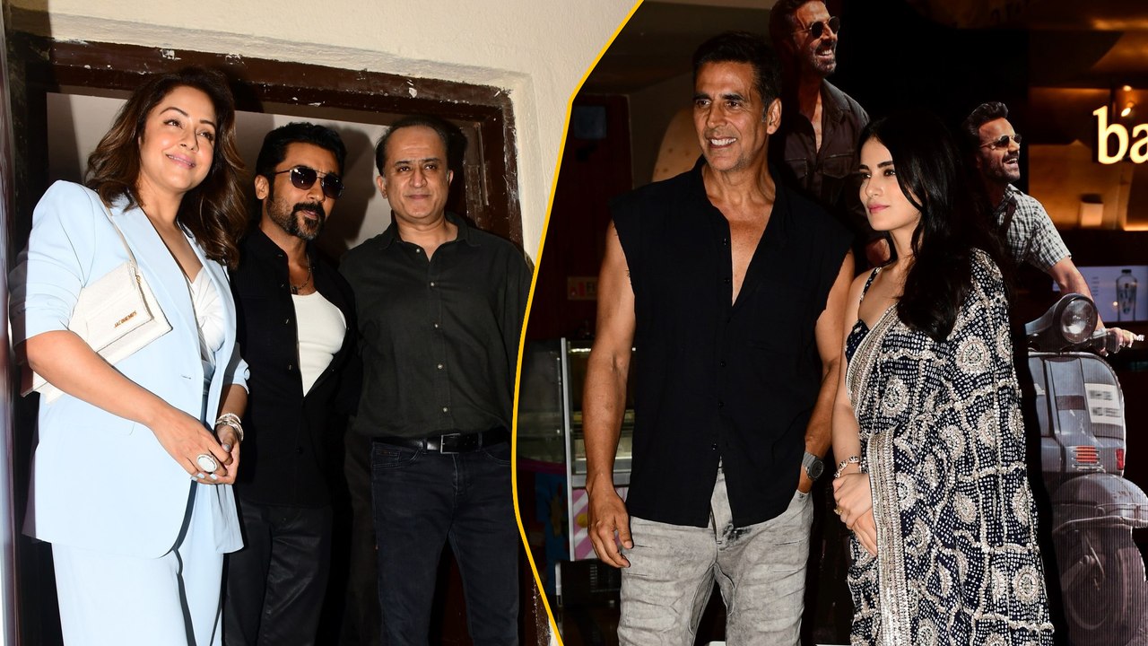 Sarfira' Film Screening | Akshay Kumar, Radhika Madan & Suriya-Jyotika Present At The Event