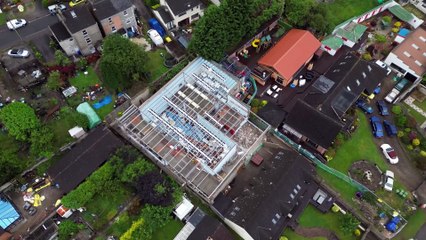 Roof gets DEMOLISHED on illegally-built giant man-cave