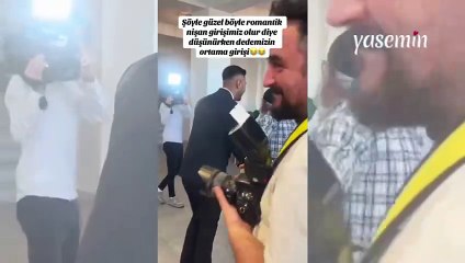 Romantik nişan girişine 'dede' engeli! Yüz güldüren anlar yaşandı: "Dedemizin ortama girişi"