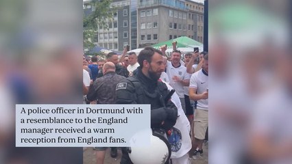 Gareth Southgate lookalike cop serenaded by England fans