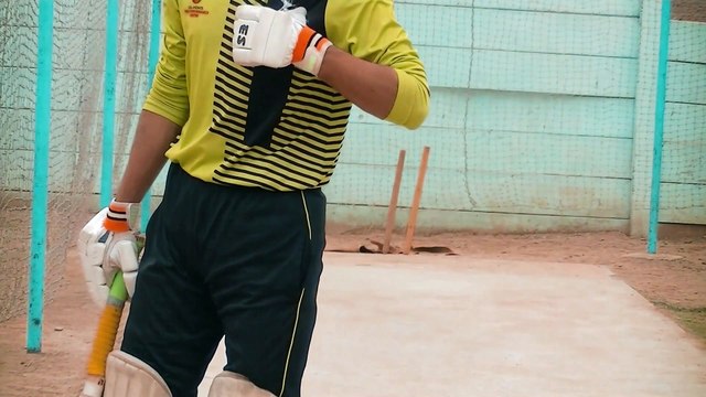 Cricket batting practice spin bowling challenge with friend.