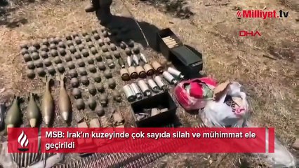 MSB görüntüleri paylaştı! Teröristlere ait çok sayıda mühimmat ele geçirildi