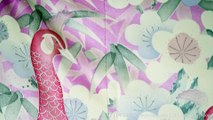 Pink Peacocks on Vibrant Purple Furisode for Women - Wedding Guest Kimono, Wishing a Long Marriage - White Plum Blossoms in Bamboo Vintage 1980s Silk