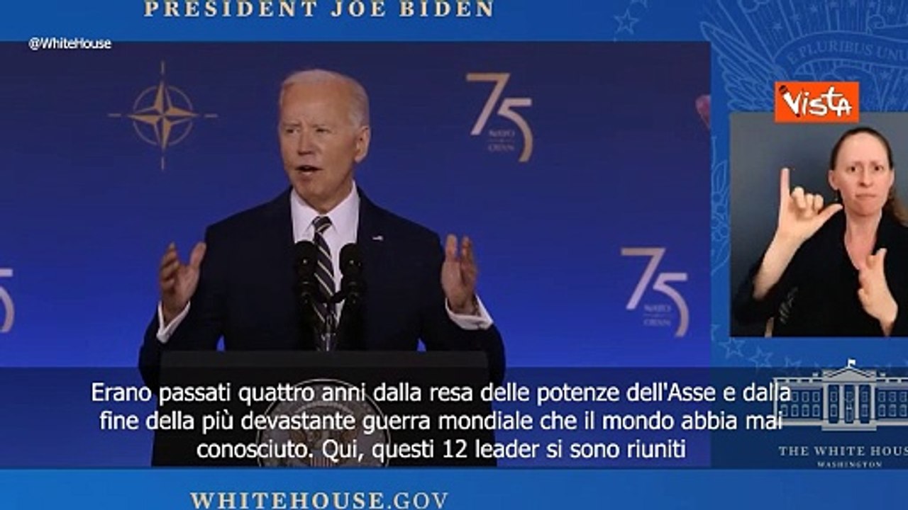 Biden: ?75 anni fa fondazione Nato, pi? grande ed efficace alleanza difensiva del mondo?