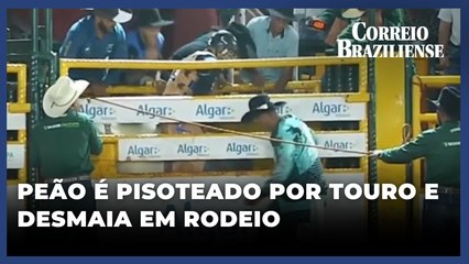 PEÃO É PISOTEADO E DESMAIA DURANTE RODEIO