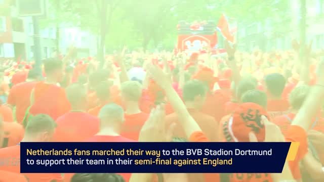 Dutch fans take over Dortmund ahead of England clash