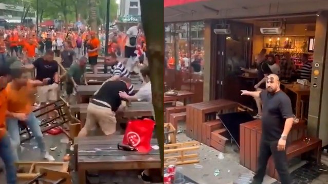 Eurocopa 2024: Violenta pelea en la que aficionados de Países Bajos atacaron a un grupo de ingleses en un bar