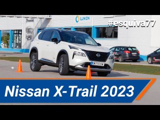 Nissan X-Trail e-Power 2023 - Maniobra de esquiva (moose test y eslalon | km77.com