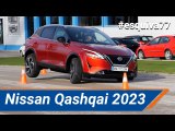 Nissan Qashqai e-POWER 2023 - Maniobra de esquiva (moose test) y eslalon (slalom) | km77.com