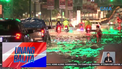 Ilang bahagi ng Maynila, binaha dahil sa malakas na ulan | Unang Balita