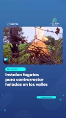 Instalan fogatas para contrarrestar heladas en los valles