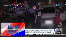 Motorcycle rider, sugatan matapos madamay sa salpukan ng jeep at kotse sa Boni Avenue | Unang Balita