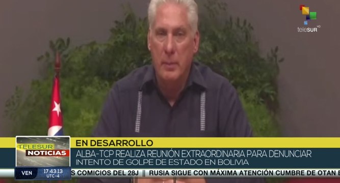 Pdte. Miguel Díaz- Canel condenó intento de golpe de estado en Bolivia ante el ALBA-TCP
