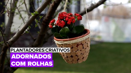 Plantadores Criativos: Adornados com rolhas