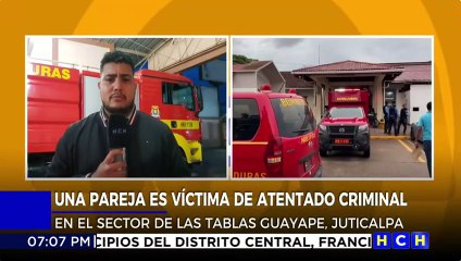 Pareja resulta herida en atentado criminal en Juticalpa, Olancho