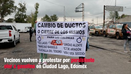 Vecinos vuelven a protestar por persistente olor a gasolina en Ciudad Lago, Edomex