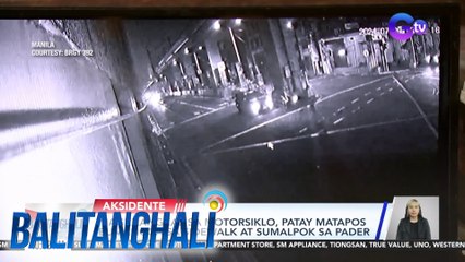 Magkaangkas sa motorsiklo, patay matapos bumangga sa sidewalk at sumalpok sa pader | Balitanghali