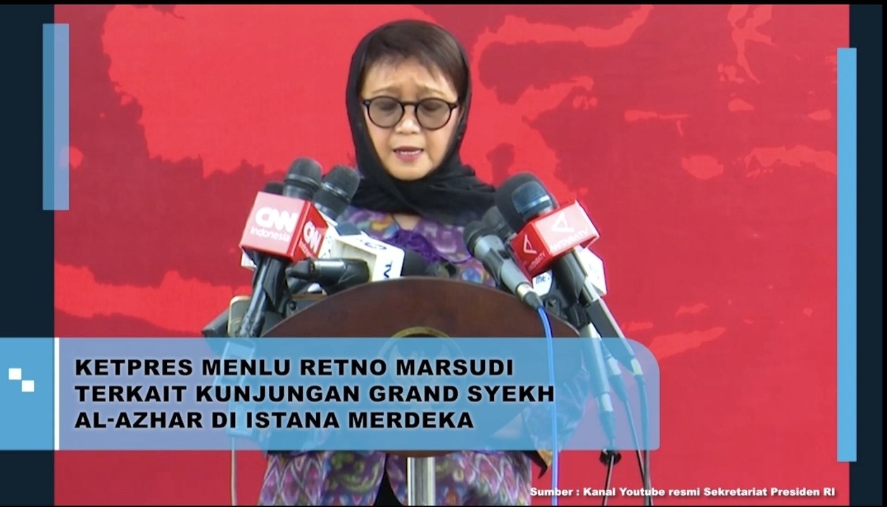 Ketpren Menlu Retno Marsudi Terkait Kunjungan Grand Syekh Al-Azhar di Istana Merdeka