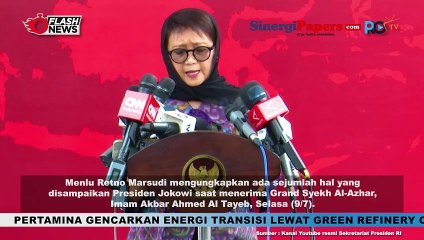 Ketpres Menlu Retno Marsudi Terkait Kunjungan Grand Syekh Al-Azhar di Istana Merdeka