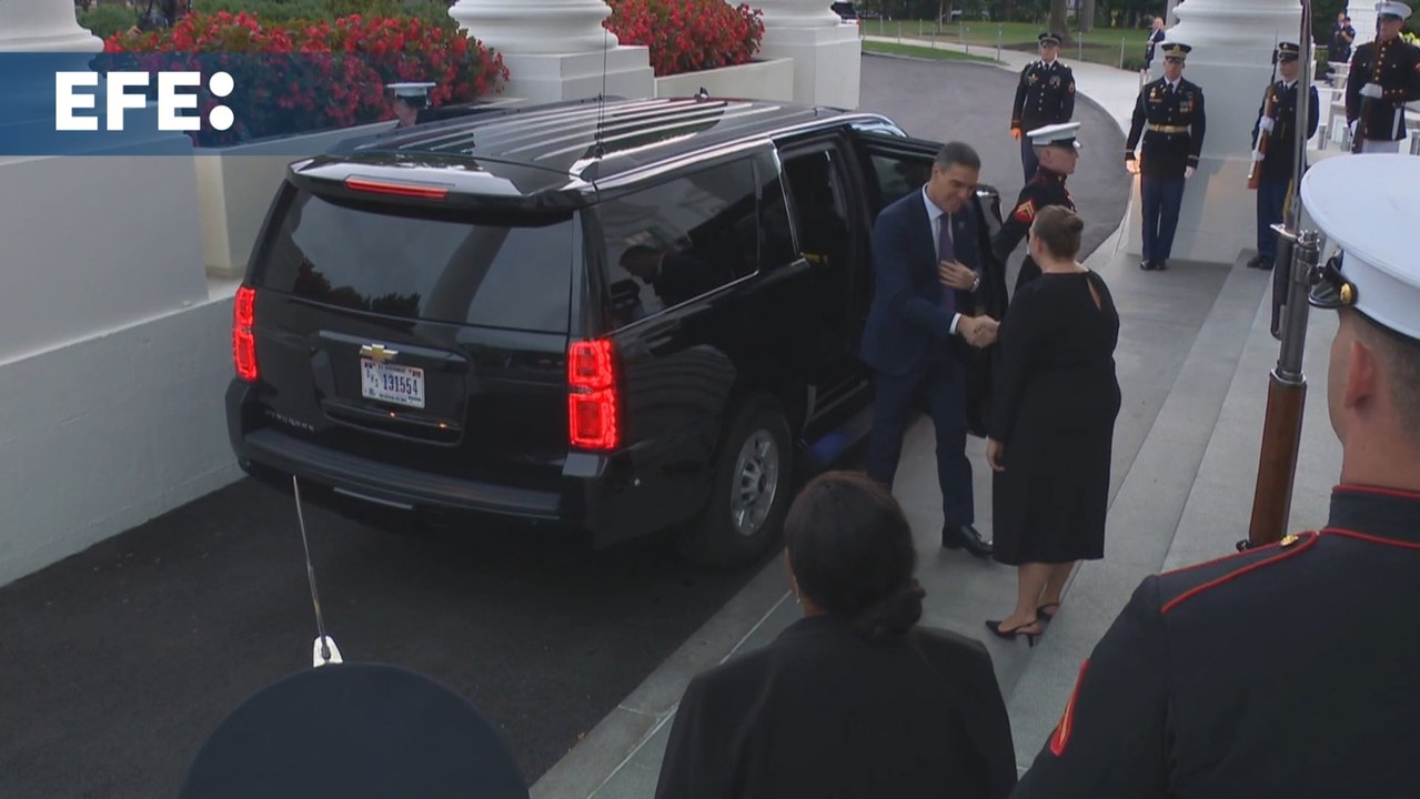 Sánchez llega a la cena ofrecida por el presidente Biden en la Casa Blanca