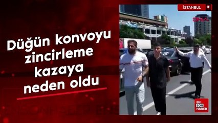 Bayrampaşa’da aniden duran düğün konvoyu zincirleme kazaya neden oldu
