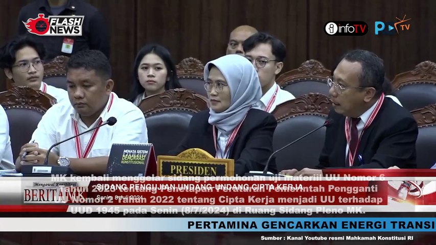 MK GELARSIDANG PENGUJIAN MATERIIL UU CIPTA KERJA