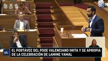 El portavoz del PSOE valenciano imita y se apropia de la celebración de Lamine Yamal