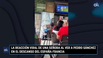 La reacción viral de una señora al ver a Pedro Sánchez en el descanso del España-Francia