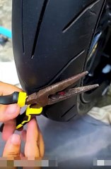 Punctured bike tyre