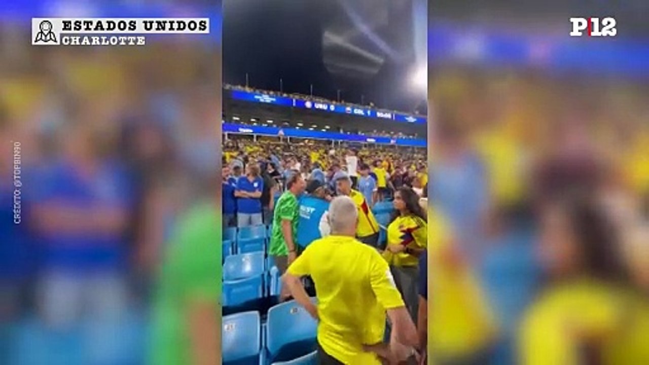 El inicio de la pelea entre hinchas y familiares de la selección de Uruguay: gritos de auxilio y el rescate de niños