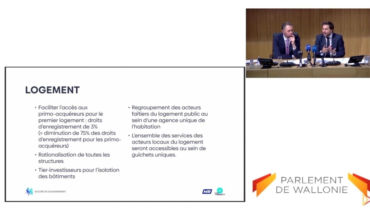 Vers l'abaissement des droits d'enregistrement à 3% pour l'acquisition d'un premier logement en Wallonie