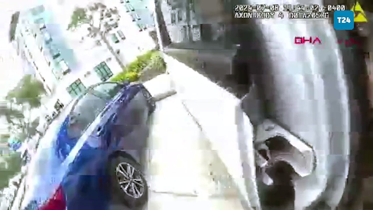 ABD’nin Florida eyaletinde polis, arabanın içerisinde kilitli bırakılan köpeği camı kırarak kurtardı