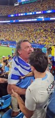 Un video muestra cómo comenzó la pelea entre colombianos y uruguayos en la tribuna