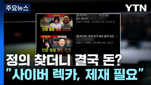 정의 찾더니 결국 돈?... 사이버렉카, 대책 필요 / YTN