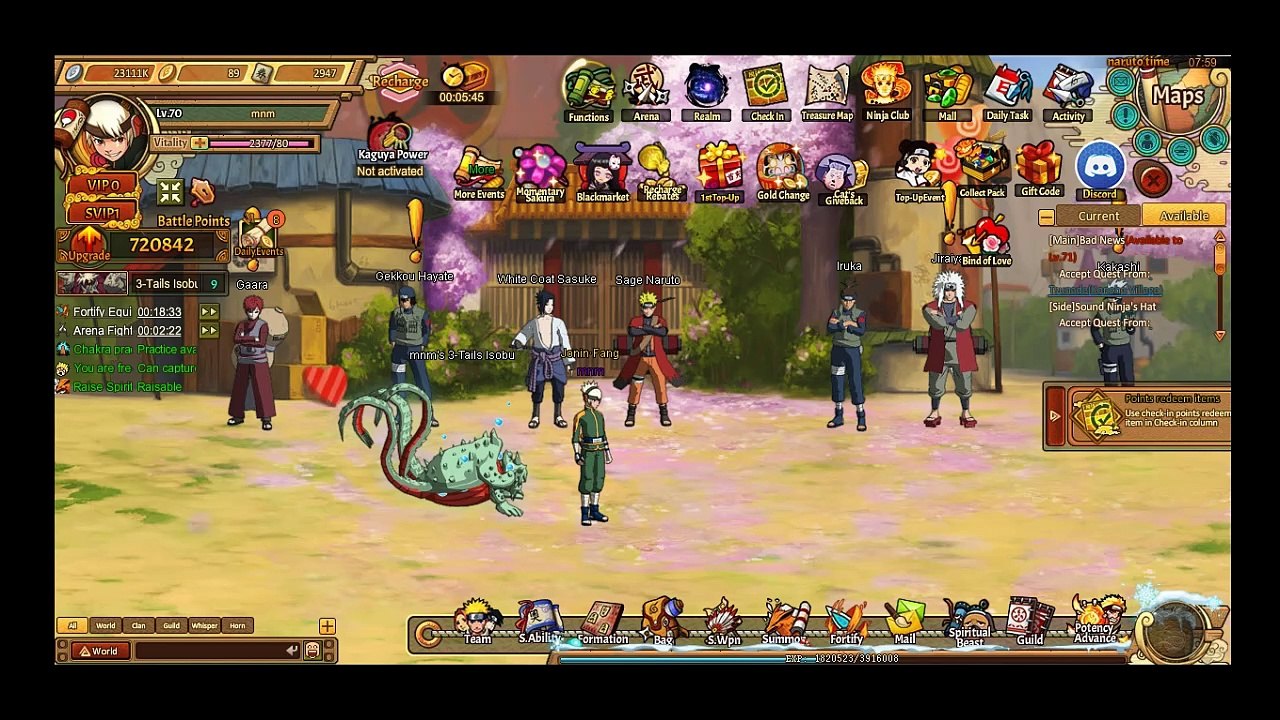 PVE Progress - Defeat Kazekage with Kiba | Unlimited Ninja - Ninja World Online - Ninja Classic