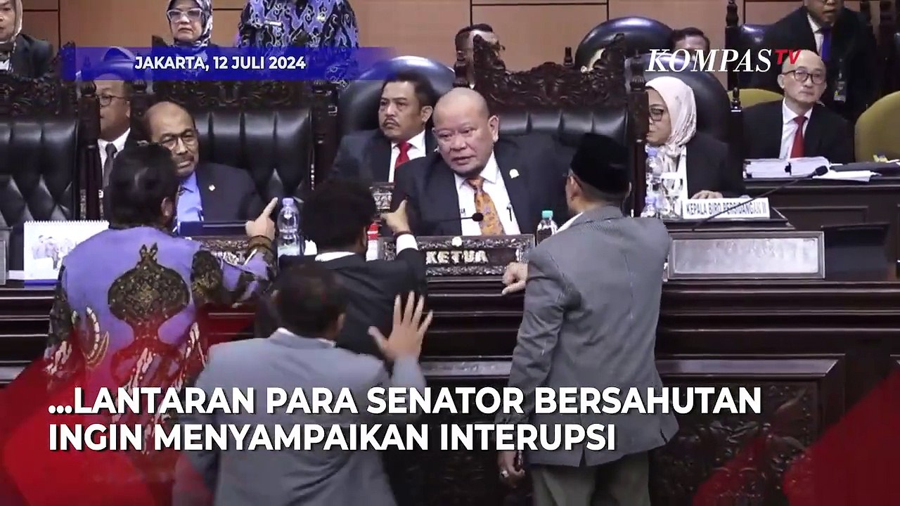 Detik-detik Paripurna DPD Ricuh! LaNyalla Tahan Microphone agar Tak Direbut Senator
