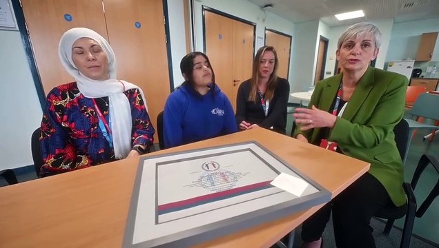 Meet an 11 year old refugee, and hear about her experience settling in at Wilfed Owen School. The school has been given an award today for there work supporting pupils.