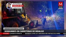 En Hidalgo, fuertes lluvias provocan deslaves y derrumbes en las carreteras