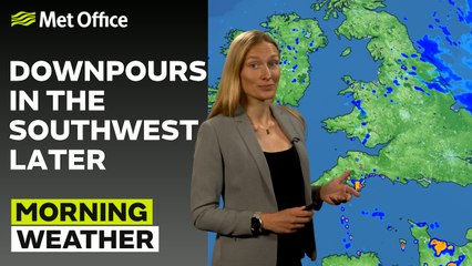 Met Office Morning Weather Forecast 12/07/24 – Cloudy, with rain in the southwest