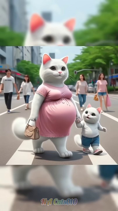 Story of White Pregnant Cat & his Son  | #shorts #cat #cute #kitten #animal #animals #nacats010