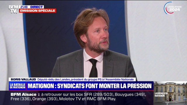 Postes à l'Assemblée nationale: Nous n'avons pas eu mandat de glisser quelque bulletin Rassemblement national dans quelque urne que ce soit , indique Boris Vallaud (PS)