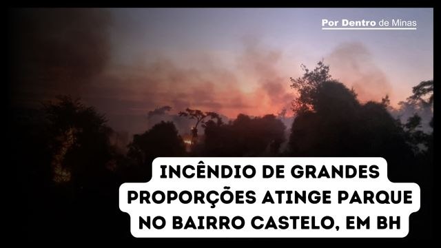 Incêndio de grandes proporções atinge parque no bairro Castelo, em BH