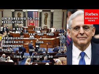 Скачать видео: BREAKING NEWS: AG Merrick Garland Narrowly Survives House GOP's Inherent Contempt Effort