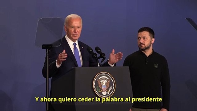 Biden en conferencia post-OTAN: Y ahora quiero entregárselo al presidente de Ucrania... damas y caballeros, presidente Putin